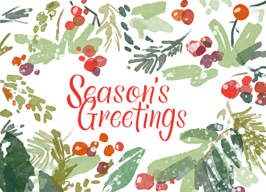 Winter Watercolor  Ecard Cover