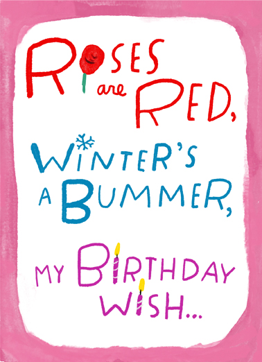 Winter Wish February Birthday Card Cover