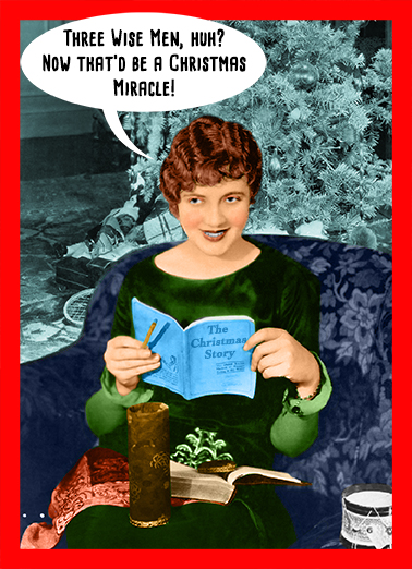 Wise Miracle - Funny Christmas Card to personalize and send.