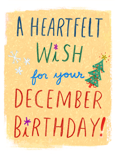 Wish for Dec Birthday Christmas Card Cover