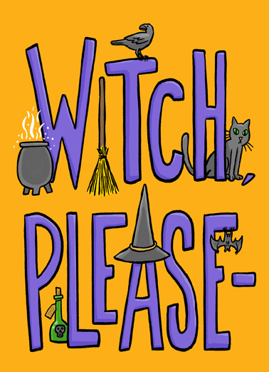 Witch Please Illustration Card Cover