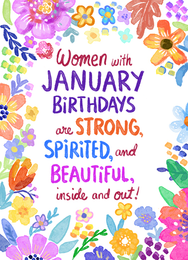 Women with January Birthdays January Birthday Card Cover