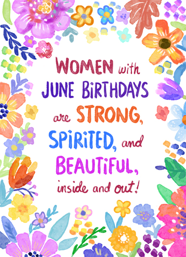 Women with June Birthdays June Birthday Card Cover