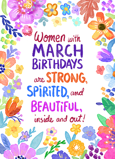 Women with March Birthdays March Birthday Card Cover