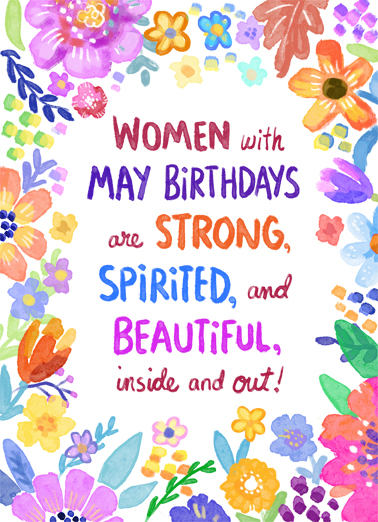 Women with May Birthdays Lettering Card Cover