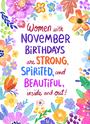 Women with November Birthdays November Birthday Card Cover