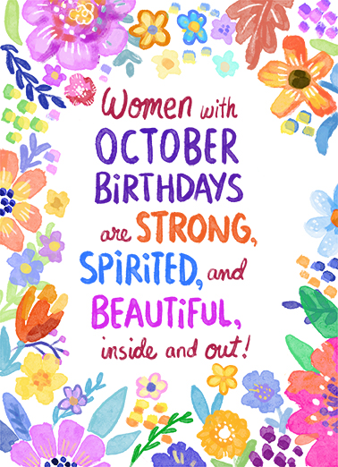 Women with October Birthdays October Birthday Card Cover
