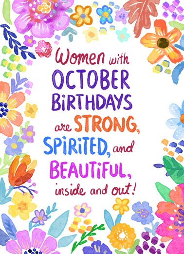 Women with October Birthdays Birthday Ecard Cover