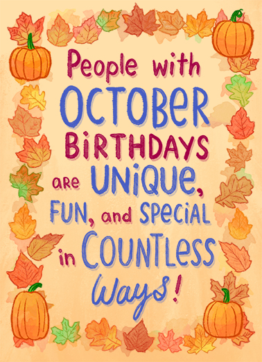 Wonderful October Birthday  Card Cover