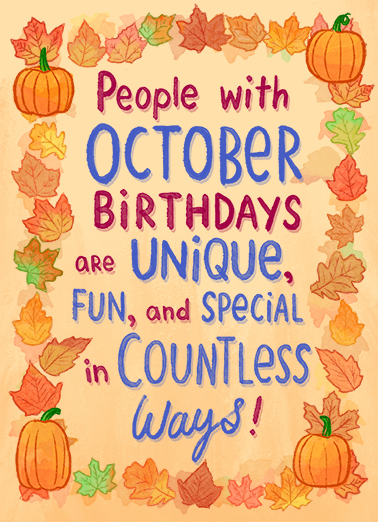 Wonderful October Birthday  Ecard Cover