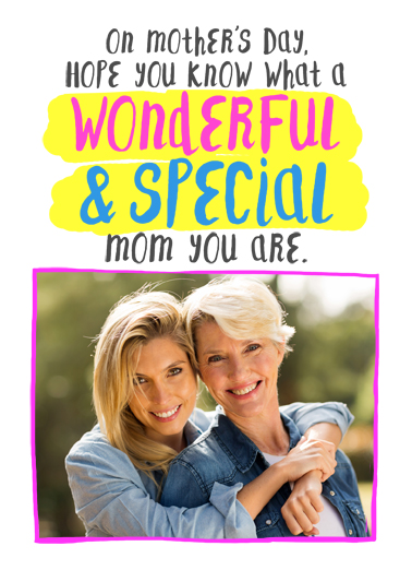 Wonderful Special Mom Mother's Day Card Cover