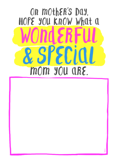 Wonderful Special Mom Mother's Day Ecard Cover