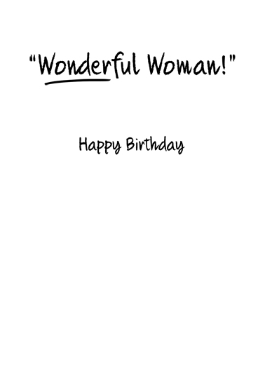 Wonderful Woman Birthday  Ecard Inside