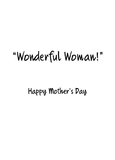 Wonderful Woman Movie Theater  Card Inside