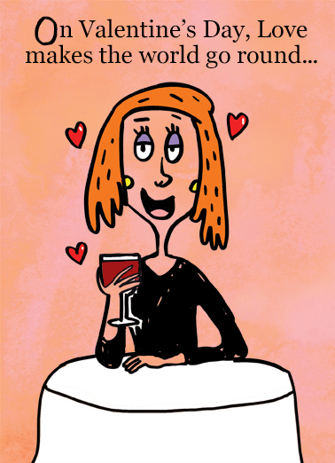 World Go Round Valentine's Day Card Cover