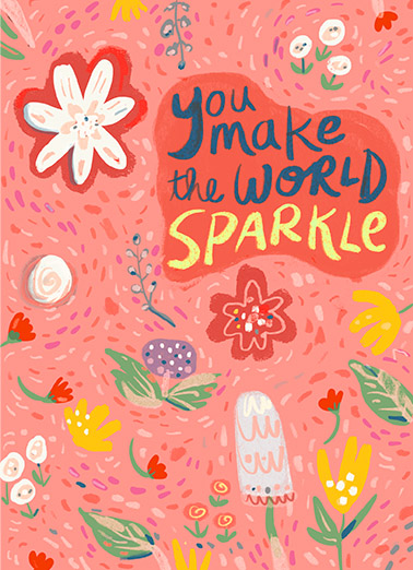 World Sparkle Flowers Ecard Cover