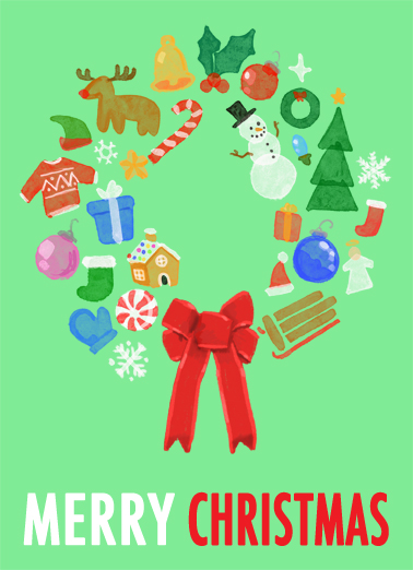XMAS Wreath Christmas Card Cover