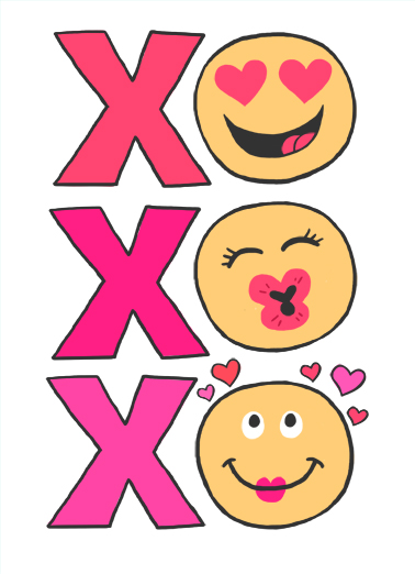 XO Emoji VAL Valentine's Day Ecard Cover