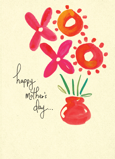 XO Flowers For Any Mom Ecard Cover