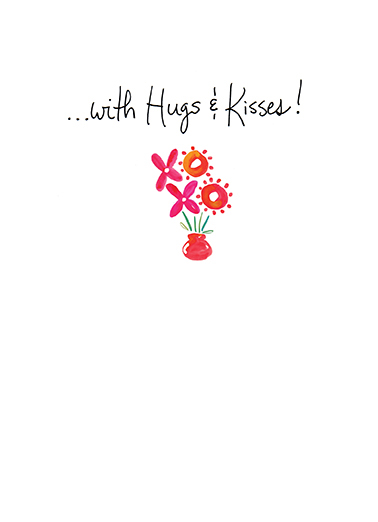 XO Flowers Hug Ecard Inside