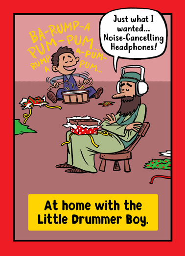 Xmas Headphones Christmas Card Cover