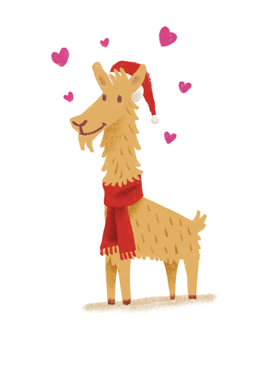 Xmas Llama Love Card Cover