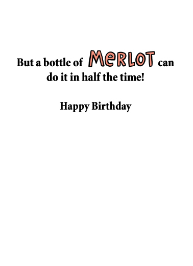 Yoga Merlot Birthday Ecard Inside