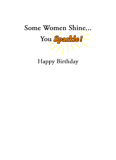 You Sparkle Shine Birthday Card Inside