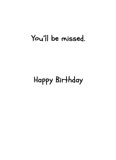 You'll Be Missed Fabulous Friends Ecard Inside