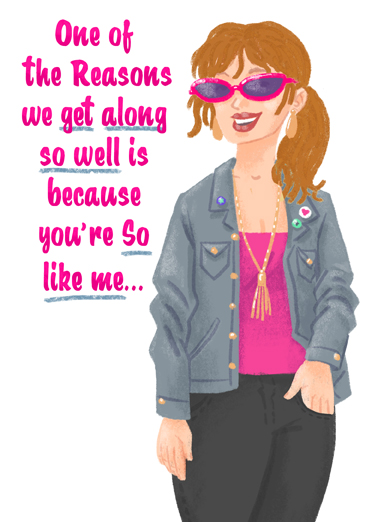 You're Like Me Val For Wife Ecard Cover