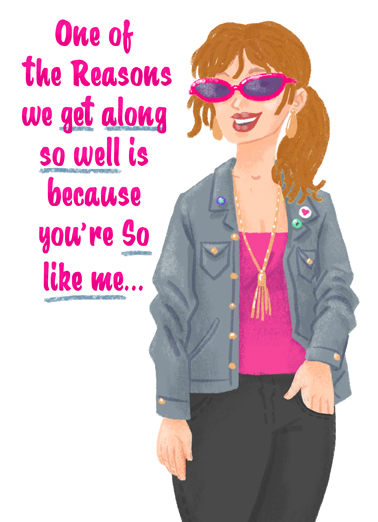 You're Like Me Val For Sister Card Cover