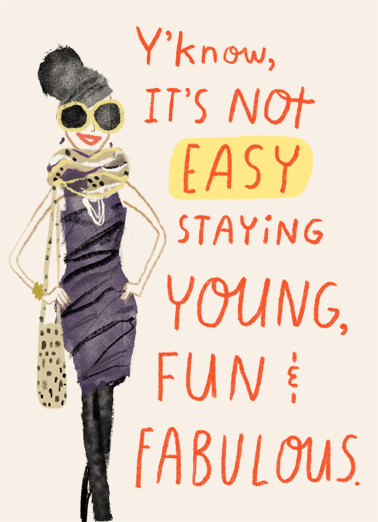 Young Fun Fabulous Young at Heart Ecard Cover