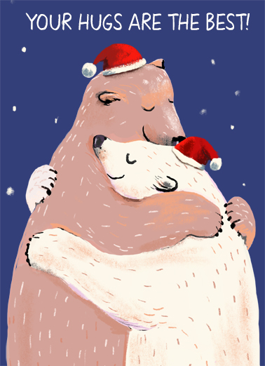 Your Christmas Hugs Christmas Wishes Card Cover
