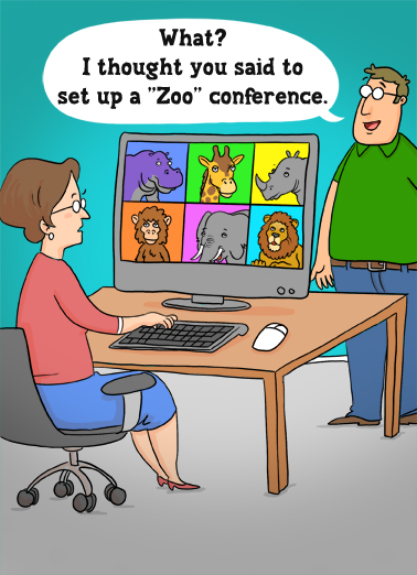Zoo Conference Birthday Card Cover