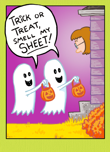 trick or sheet Cartoons Card Cover