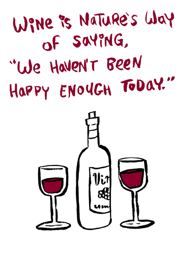 wine day Illustration Ecard Cover